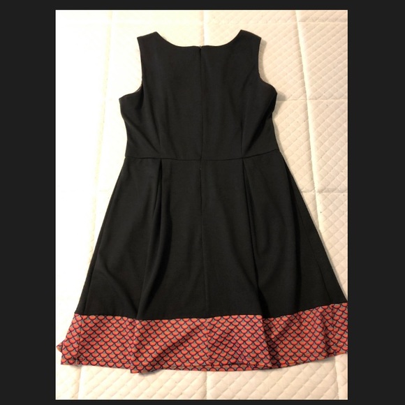 Kit and Sky Black Dress with Orange Print - Picture 2 of 7